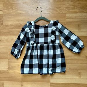 B&W checkered toddler dress | 18-24mo